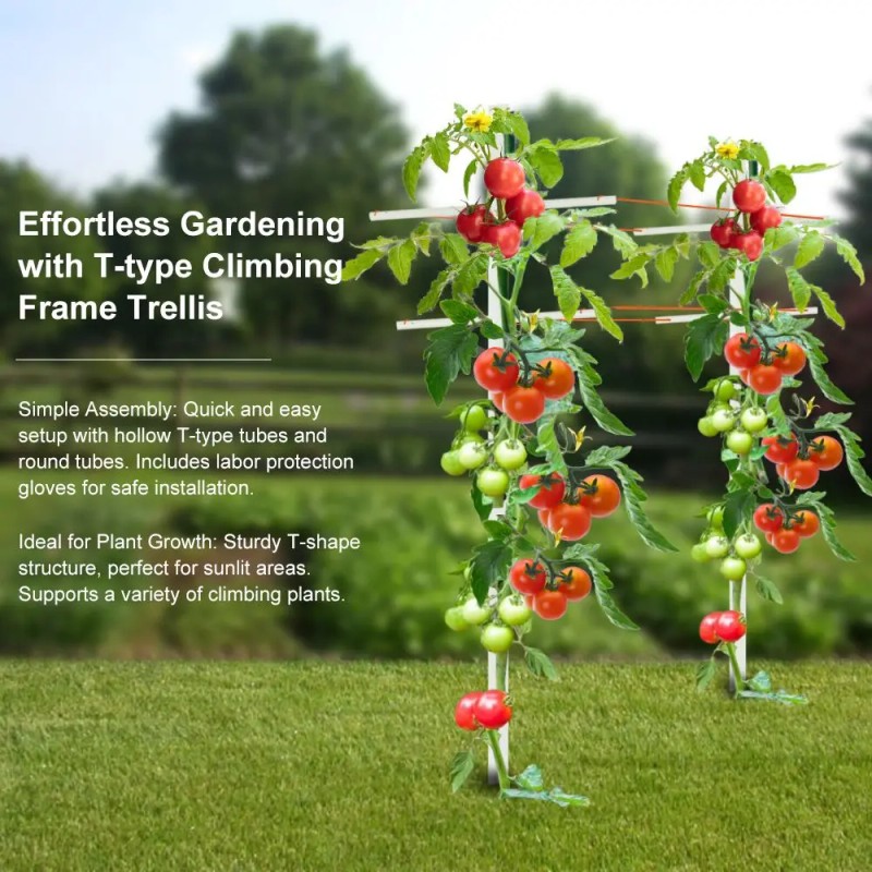 4PC 7FT Hollow T-shaped Climbing Trellis Stylish Design with High-Strength