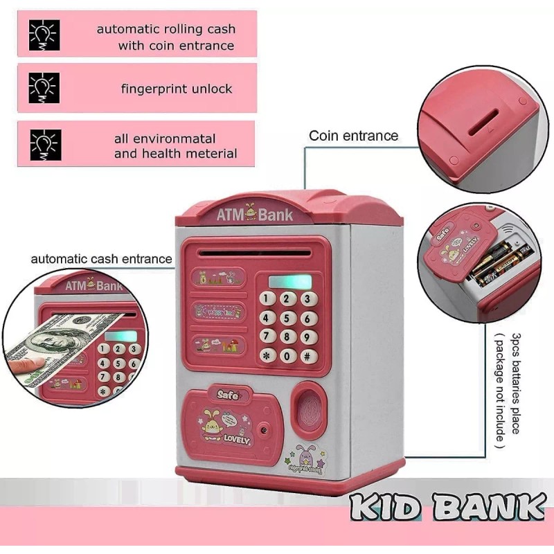 MARZSEFLO Alcancia Electronica Automatica Caja Fuerte Billetes Monedas