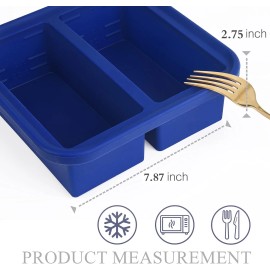 Kinggrand Kitchen Large Silicone Ice Cube Tray 2 Cup Dual Portion Freezer Molds With Lid 80 Cha...