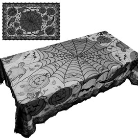 [LEISURE CLUB] Halloween Decorative Table Runner Table Runner Table Cloth Spider Web Pumpkin Table Cover Table Cloth Lace Embroidery Decoration Stylish Party Decoration Entryway Outdoor Room Dining