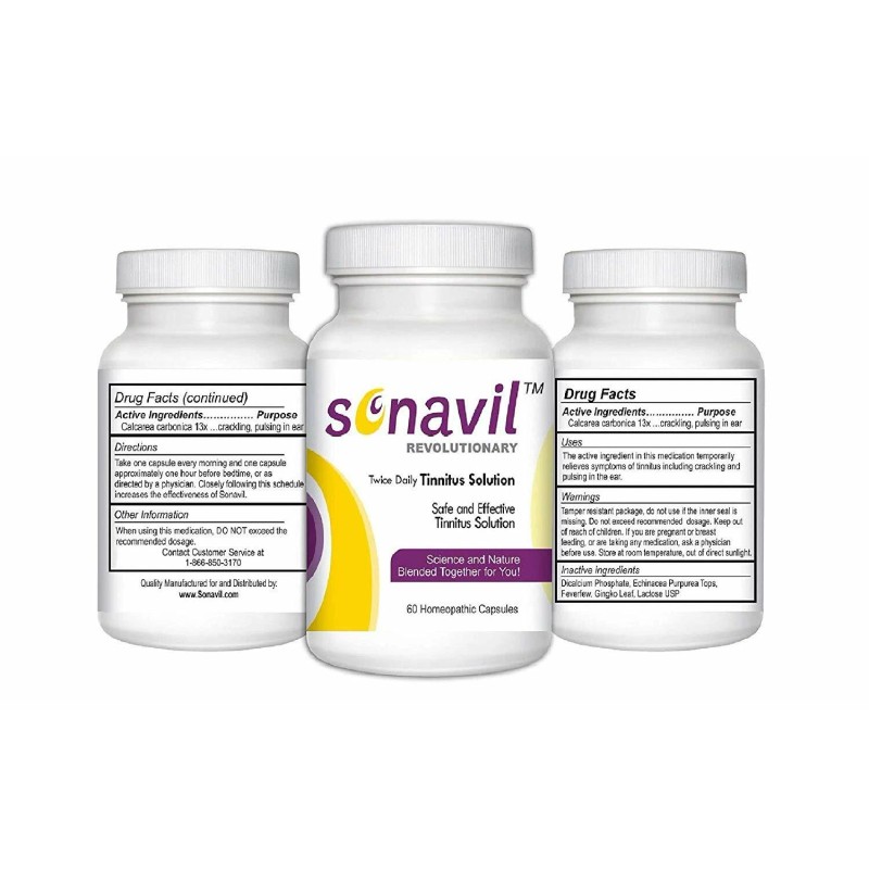 Sonavil Tinnitus Relief Safe and Effective Homeopathic Solution 2 Pack