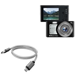 BoxWave Cable Compatible with Acuvar 48MP 4K Camera (2.8 in) - Micro USB DuraCable, Braided Micro USB Charging Cable - Space Grey