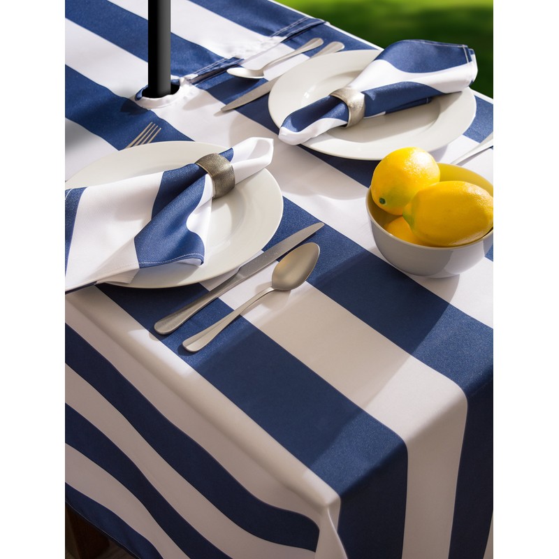 DII Cabana Stripe Outdoor Zippered Tabletop Collection, Stain/Wrinkle Resistant &