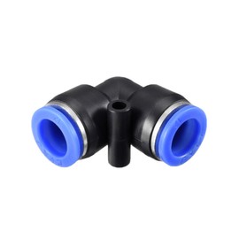 sourcing map Plastic Elbow Press for Pipe Fitting 12 mm Pipe OD Pneumatic Air Pressure Locking Blue Pack of 5