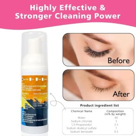 Kit Shampoo Espuma Para Pestañas Y Brocha Para Extensiones                                                                                            