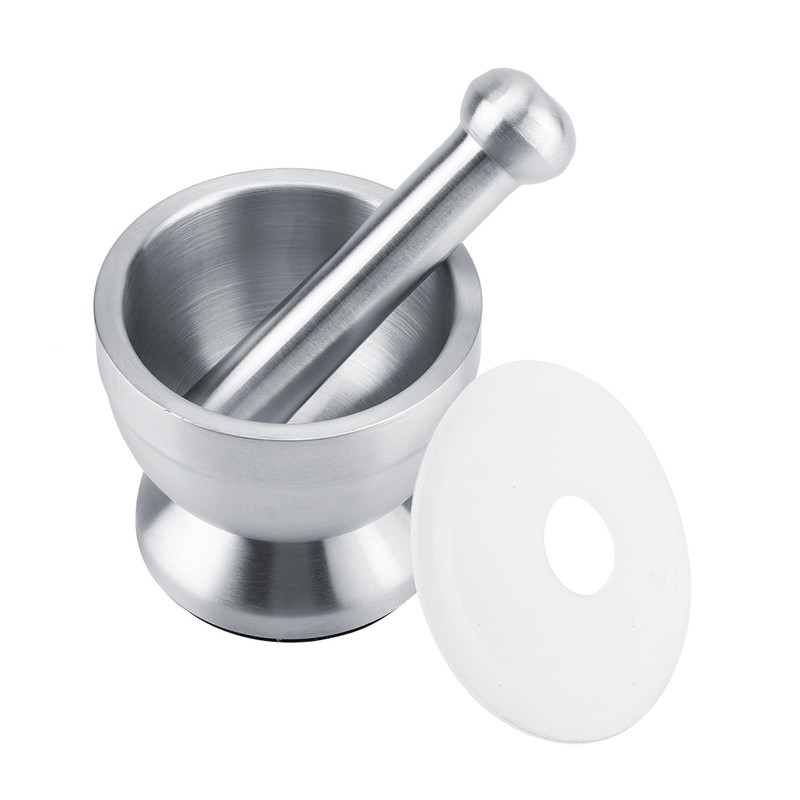 Stainless Steel Mortar Pestle Beans Garlic Spices Foodstuffs Grinder Kitchen