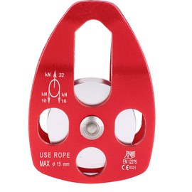 POENVFPO Polea de Escalada de 32 KN, Polea de Rescate Fija de Polea única con Placa Lateral de Aluminio para Rescate de Escalada (1)