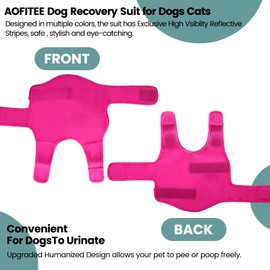 AOFITEE Recovery Suit for Dogs, Soft Dog Surgery Recovery Suit for Male Female Dogs, Breathable Dog Recovery Suit After Surgery for Abdominal Wounds, Adjustable Dog Onesies for Surgery Recovery