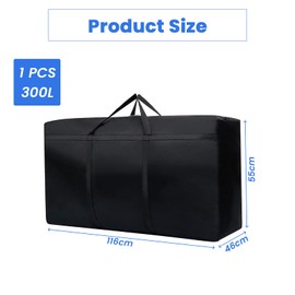Janety Large storage bag, thickened wear-resistant 600D Oxford cloth, travel bag, large, storage bag, XXL, suitable for storing bedding, toys, clothes (1 piece, 300 L)