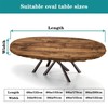 Plxthrk Fitted Oval Elastic Edge Tablecloth, Brown Wood Grain Table