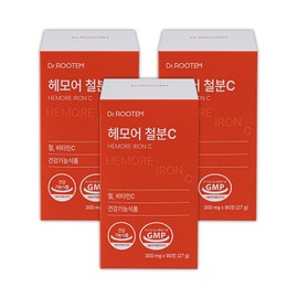 Dr. Rootem high-content iron supplement non-heme iron Hemore iron C 300mg / 닥터루템 고함량 철분제 비헴철 헤모어 철분C 300mg X 90정 3박스