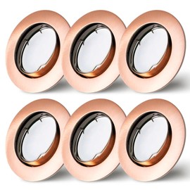 NCC-Licht Set of 6 Recessed Spotlights Brushed Copper Diameter 68 mm Hole with LED Module 5 Watt 400 Lumen Warm White 2700 K Ultra Flat 30 mm Swivelling