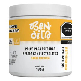 Bendita ELECTROLITOS Sin Azúcar 650mg Sodio  Potasio  Magnesio  HIDRATACIÓN REAL Keto Bebida Hidratante Polvo Sabor Naranja 40 Porciones SIN...       