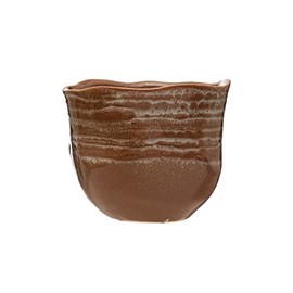 Bloomingville Organically Shaped Edge Stoneware, Brown Reactive Glaze Planter