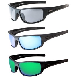 Hornz HZ Series Arkana - Premium Polarised Sunglasses (3 Pack - Black Frames & Grey Frame)