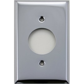 Polished Chrome Single 1 Gang Wall Plate - 1 One Single 3/8" Circle Opening (Round Electrical Outlet)