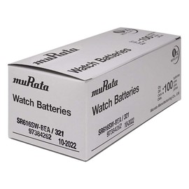 Murata 321 Battery SR616SW 1.55V Silver Oxide Watch Button Cell (100 Batteries)