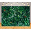CORFOTO 6x4ft Fabric Tropical Green Leaves Wall Backdrop Jungle Forest