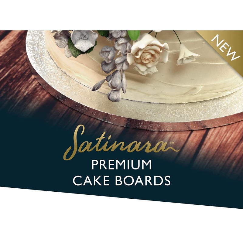 Culpitt Satinara, Cake Board, 10"Cake Drum, Individually Wrapped, Silver Foil