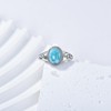 BETHZA Natural Larimar Rings 925 Sterling Silver Oval Blue Larimar