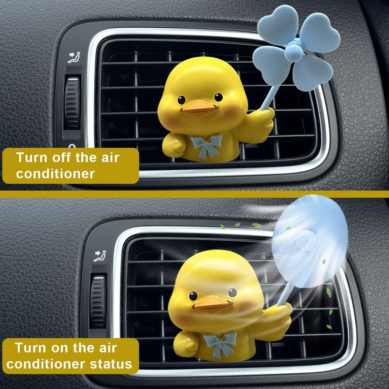 Cute Duck Car Air Fresheners Vent Clips, Rotating Windmill Car