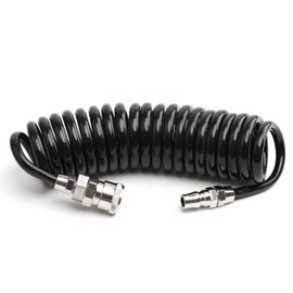 SNS Air Hose, Air Tool Hose, Spring Type, Inner Diameter 0.2 x Outer Diameter 0.3 inches (5 mm) x Outer Diameter 0.3 inches (8 mm), 22.4 ft (6 m), Black Compressor Hose