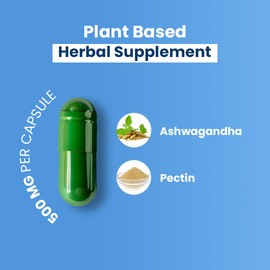 ZEROHARM Ashwagandha 500 mg Capsules - High Strength Ashwagandha with Pectin - Liposomal Nano Absorption- Plant Based Herbal Supplement for Men & Women - 60 Vegan Caspules