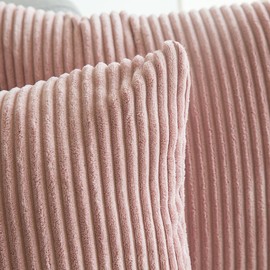 MIULEE Corduroy Soft Solid Decorative Square Throw Pillow Cover Cushion Cases Pillow Cases for Couch Sofa Bedroom Car 12 x 20 Inch 30 x 50cm Pink
