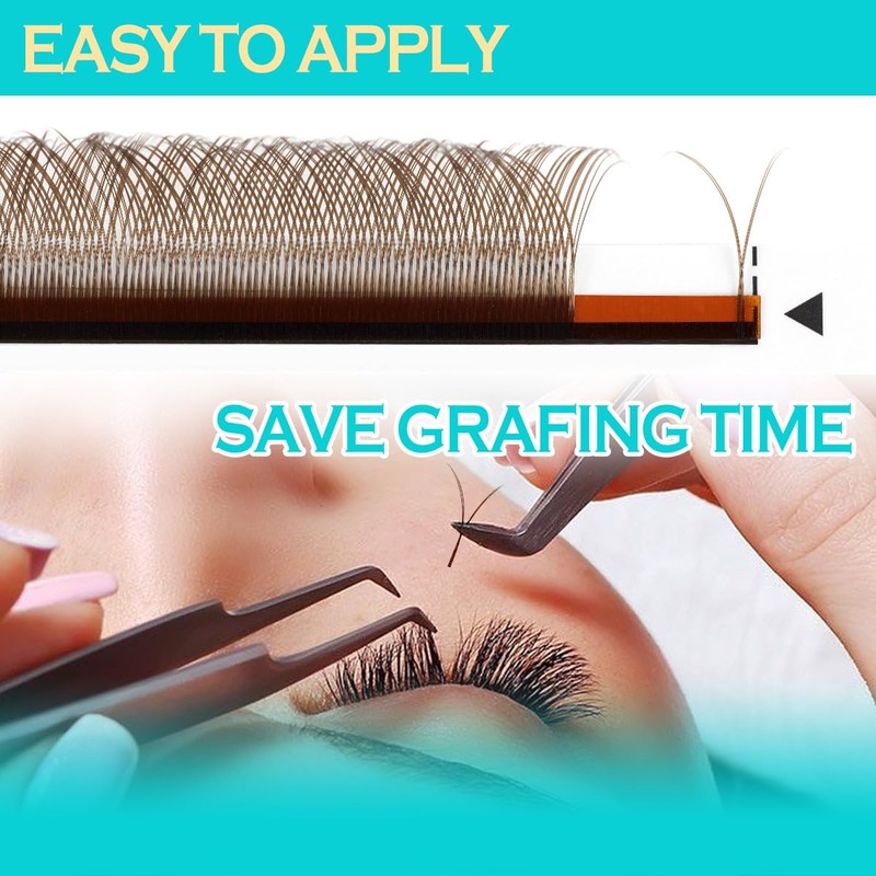 YY Eyelash Extensions D Curl 0.07 Mixed Tray Y Shape