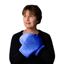 Herbal Concepts Herbal Concepts Aromatherapy Cylinder Shaped Microwaveable Wrap Made of Organic Flaxseed, Valerian Root, & Hops for Hands | Comfort Mit Relaxes Sore Hands & Swelling | Available in Slate Blue