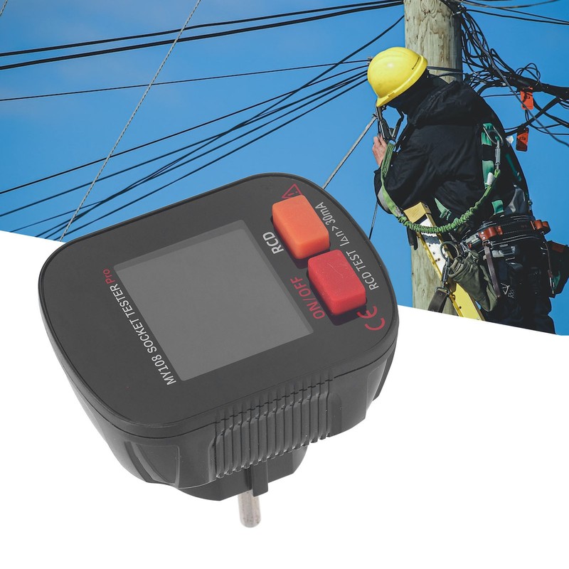 Digital Display Socket Tester LED Screen Ground Wire Receptacle Detector