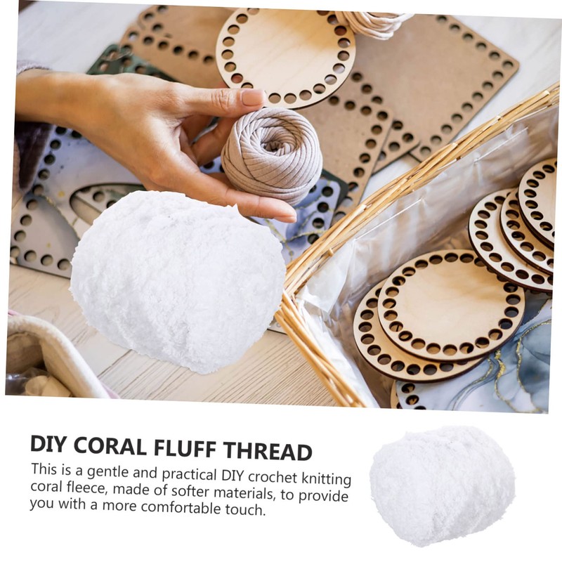 Tofficu 2rolls Soft Coral Fleece Knitting Yarn Replaceable Multi-Function Crochet