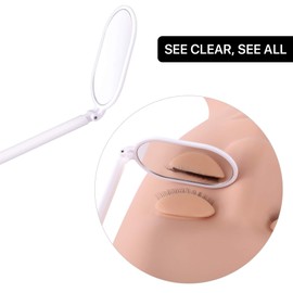 Pretty memory Foldable Lash Mirror, 270° Free Rotation, Lightweight Makeup Mirror for Eyelash Extensions Supplies (White)