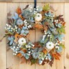Artificial Autumn Wreath Autumn Pumpkin Wreath for Front Door, Window