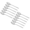 12Pcs Long Handle Dessert Spoon 316 Stainless Steel Soup Coffee