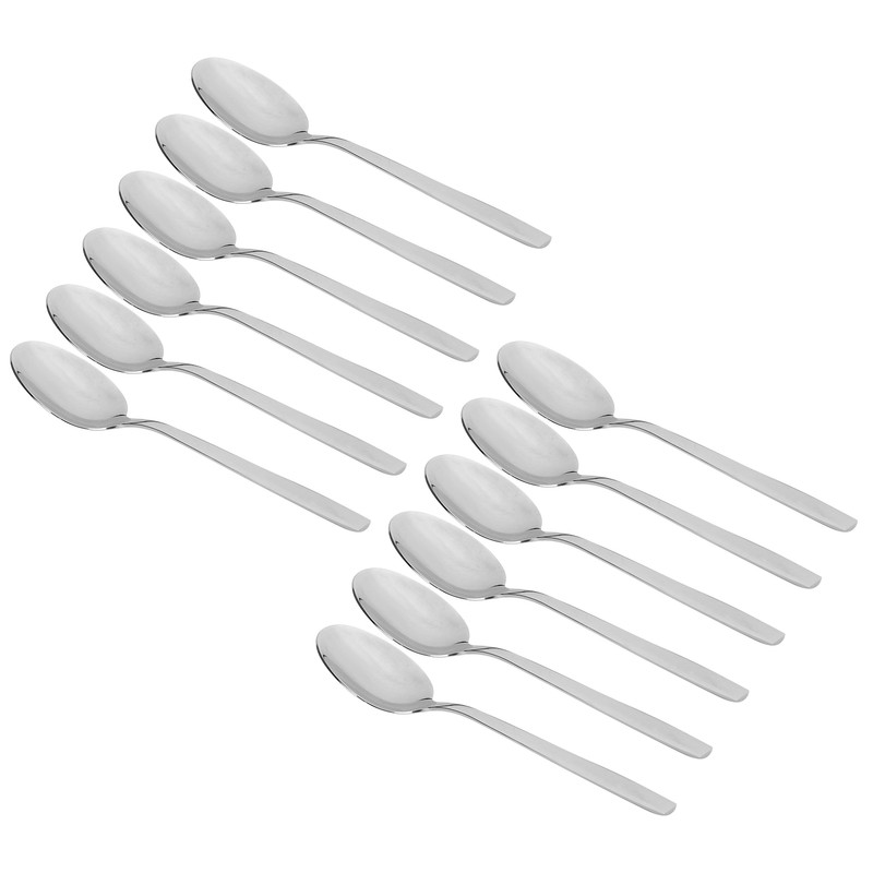 12Pcs Long Handle Dessert Spoon 316 Stainless Steel Soup Coffee