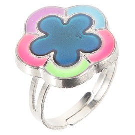 Baluue Color Changing Adjustable Flower Ring for Mood Expression Versatile Open Ring for Women and Men Durable Design present for