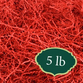 Arcadia Garden Products 5 lbs - Red Crinkle Shredded Color Paper Filler Box Stuffing for Gift Wrapping & Crafts, Basket Filling, Confetti, Packaging & Shipping - RPC05RD