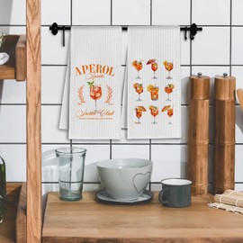 IRTAGANNY Aperol Spritz Lover Gifts Kitchen Towels, Gifts for Cocktail Lovers, Aperol Spritz Cocktail Dish Tea Hand Towels for Kitchen Bar Cart Decor, 16x24 Inch Set of 2