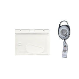 ID Card It 2 Enclosed ID Card Pass Holder & White/Clear Premier Yo Yo Retractable Reel