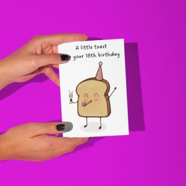 18th Birthday Card For Girls Here's A B'day Toast Female Design Perfect For Daughter Granddaughter Niece Cousin & Friends