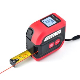 Laser Tape Measure 2-in-1 with Large LCD Display Digital Laser Meter in ft/m Scales up to 131ft/40M with Calculations Tape Measure 16ft/5M (in/ft/m)