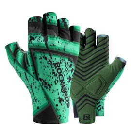 ROCKBROS Men's Cycling Gloves, Summer Cycling Gloves, Half Finger, Breathable, Shock-Absorbing, Non-Slip MTB Gloves for Mountain Bike, Road Bike