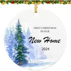 First Christmas in New Home Ornament 2024, First New Home Ornament, New House Ornament 2024 Our First House Keepsake Christmas Ornament, Housewarming Christmas Ornaments with Ribbon