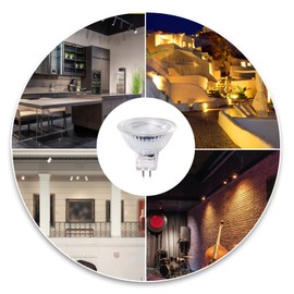 Luxvista 220V LED GU5.3 MR16 LED Warm White 3000K 5W LED Spot Replaces 50 Watt GU5.3 Halogen Spotlight MR16 Reflector Lamp 320LM 25° Beam Angle Not Dimmable (Pack of 6)