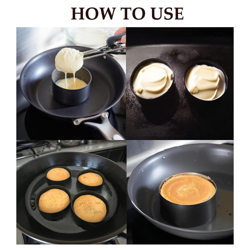 8Pcs Crumpet Rings - Nonstick Muffin Ring - Stainless Steel