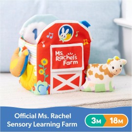 Ms. Rachel Sensory Learning Farm Foldable Soft Baby Book with Plush Cow New Gift