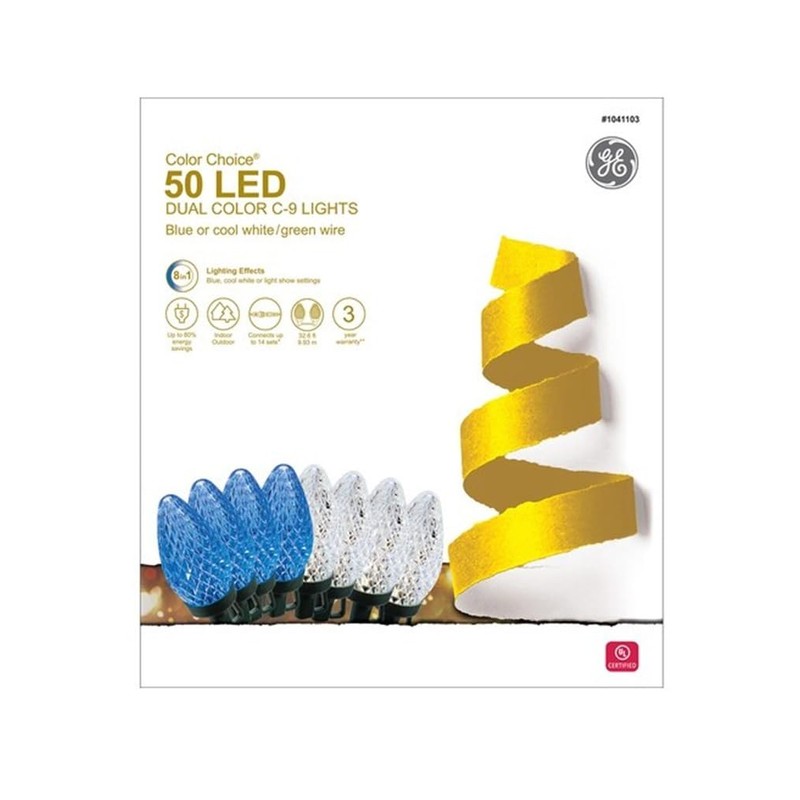 GE Color Choice Blue/Cool White 50-Count 32.6-ft Multi-Function Color Changing