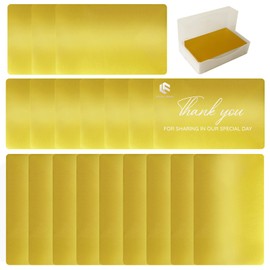 FONLAND Pack of 100 Metal Business Cards Blank Laser Engraved Aluminium Alloy Thickness for House Office DIY Gift Cards, 10 Colours (Gold)