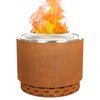 KOL 19.5" Dia Smokeless Fire Pit Outdoor, Corten Steel &